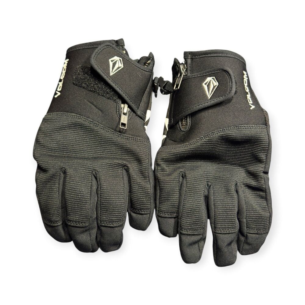 Volcom Black & White Snowboard Gloves Crail Size Large Winter